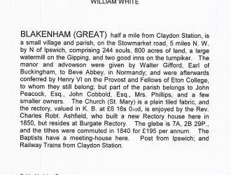 1855 view of Great Blakenham, Kindly supplied by Mr & Mrs R Hood