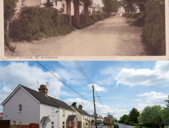 Concrete Cottages (Chapel Lane) circa 1910 Then and Now
